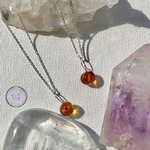 Dark Baltic Amber Nugget Pendant Necklace